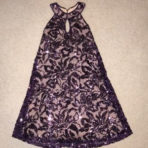 Emerald Sundae purple sequence shift dress